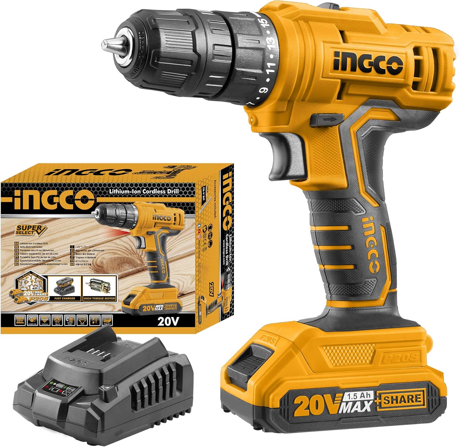 INGCO Combo Taladro + Batería Extra
